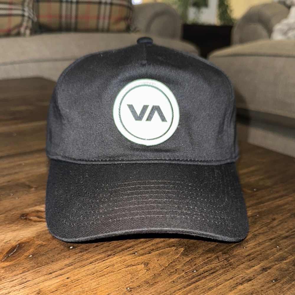 RVCA Black Patch Snapback Cap Hat